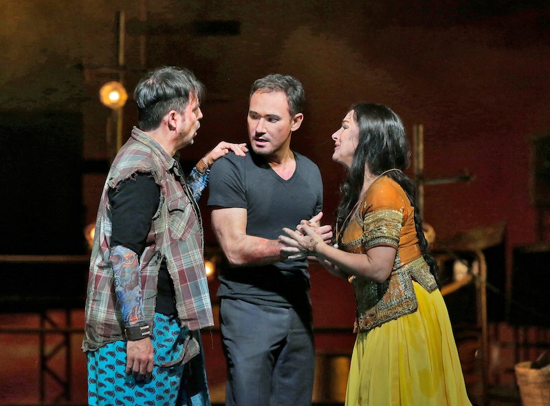 Matthew Polenzani,  Mariusz Kwiecien, and Diana Damrau in Bizet's "Les Pêcheurs de Perles" at the Metropolitan Opera. Photo: Ken Howard