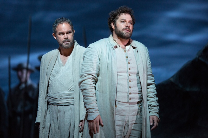 Gerald Finley (left) and Bryan Hymel in Rossini's "Guillaume Tell" at the Metropolitan Opera. Photo: Marty Sohl