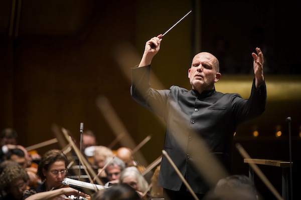 Jaap van Zweden conducted the New York Philharmonic in music of Glass and Mahler Friday night at David Geffen Hall. Photo: Chris Lee