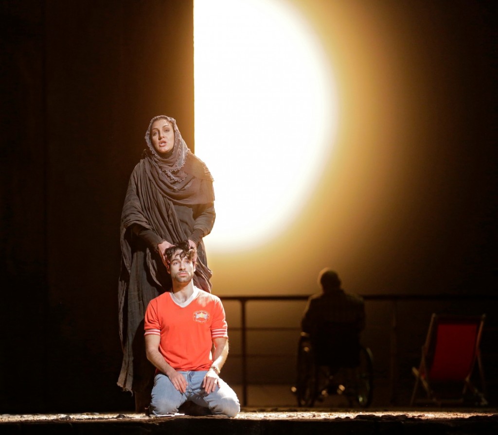 Maya Lahyani as the Palestinian Woman and Jesse Kovarsky as Omar in John Adams' "The Death of Klinghoffer," which opens at the Metropolitan Opera Monday night. Photo: Ken Howard