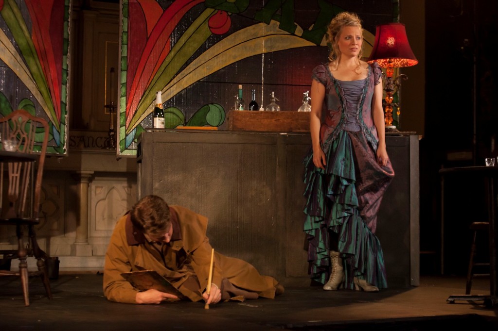 Molly Mustonen and Benjamin Robinson in Henry Mollicone's "The Face on the Barroom Floor." 