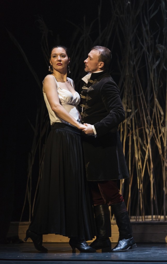 Kristina Kapustinskaya and Andrei Popov in Shchedrin's The Enchanted Wanderer" Wednesday night at BAM. Photo: Jack Vartoogian