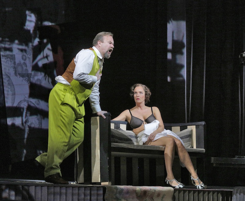 Marlis Petersen and Johan Reuter as Dr. Schön in Berg's "Lulu." Photo: Ken Howard