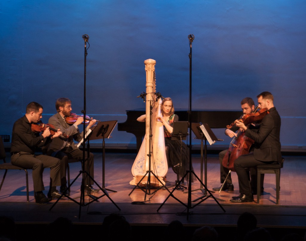 Hannah Lash and JACK Quartet performed Lash's "Filigree in Textile" Thursday night at the MIller Theatre. Photo: Tanya Ghosh 