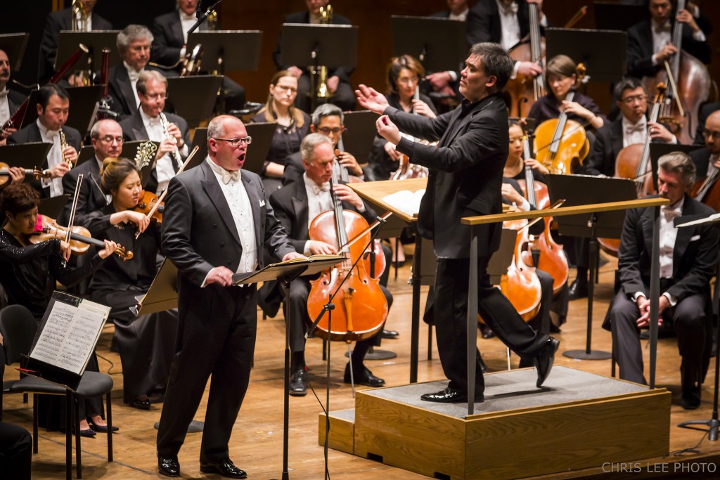 Alan Gilbert conducts the New York Philharmonic in Mahler's Das Lied von der Erde" with soloists Thomas Hampson and Stefan Vinke. Photo: Chris Lee