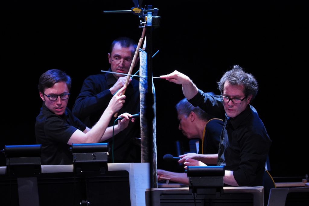 Stockhausen's "Mikrophonie I" was performed by the Talea Ensemble Wednesday night at Roulette. Photo: Michael Yu.