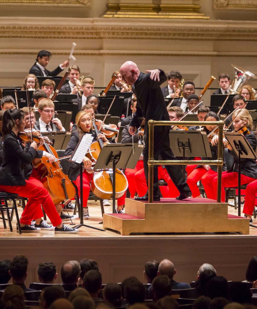 Christoph Eschenbach conducted the National Youth Orchestra of the United States of America Thursday night at Carnegie Hall. Photo: Chris Lee