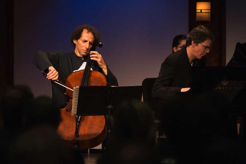 Cellist Colin Carr and pianist Thomas Sauer performed Thursday night at the Rose Studio. Photo: Carli Kadel