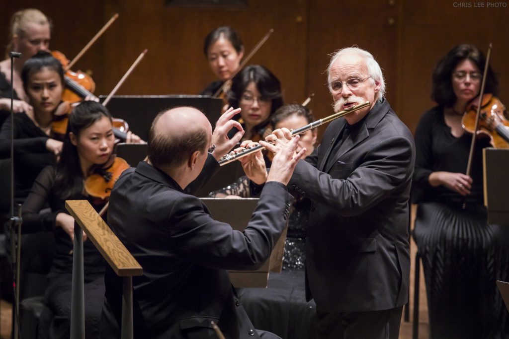 Robert Langevin performed Mozart's Flute Concerto No. 1 with Bernard Labadie conducting the New York Philharmonic Thursday night. Photo: Chris Lee