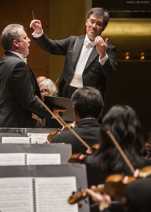 Alan Gilbert conducts Handel's "Messiah" with the New York Philharmonic and soloist Matthew Polenzani Tuesday night at Geffen Hall. Photo; Chris Lee