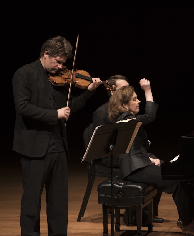 Nicolas Dautricourt and Anne-Marie McDermott performed violin sonatas of Debussy and Ravel at Sunday's concert by the Chamber Music Society of Lincoln Center. Photo: Tristan Cook