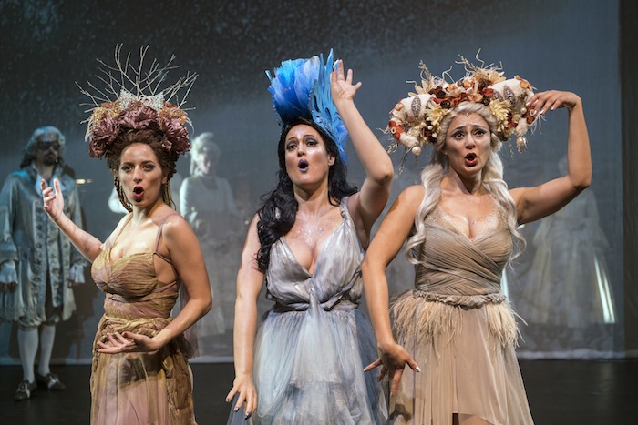 Melanie Ashkar, Chelsea Bonagura, and Samarie Alicea in Antonio Literes’s"Los Elementos" at New York City Opera. Photo: Sarah Shatz