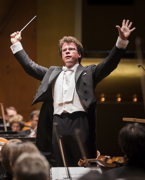 Conductor Jakub Hrůša made his New York Philharmonic debut in an all-Czech program Thursday night at David Geffen Hall. Photo: Chris Lee