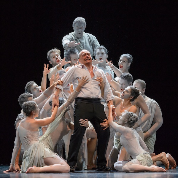 Christopher Maltman in the title role (center) and Kristinn Sigmundsson as the Commendatore (top) in "Don Giovanni at the Mostly Mozart Festival. File photo: Jane Hobson.