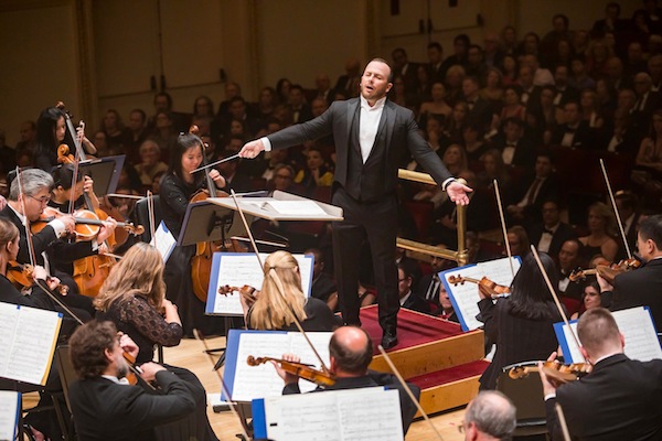 Yannick Nézet-Séguin conducted the Philadelphia Orchestra Wednesday at Carnegie Hall's Opening Night concert. Photo: Chris Lee