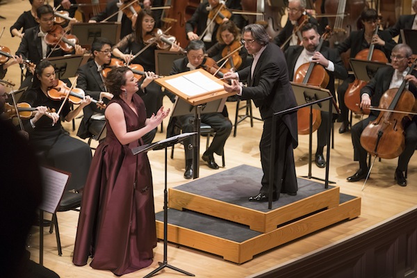 Clementine Margaine performed Chausson's "Poème de l’amour et de la mer" with Riccardo Muti and the Chicago Symphony Orchestra Friday night at Carnegie Hall. Photo: Todd Rosenberg