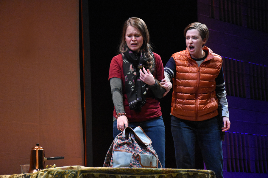 Kelley Curtin and Kristin Gornstein in Haase's "Piramo e Tisbe," presented by the Little Opera Theatre of NY. Photo: Tina Buckman