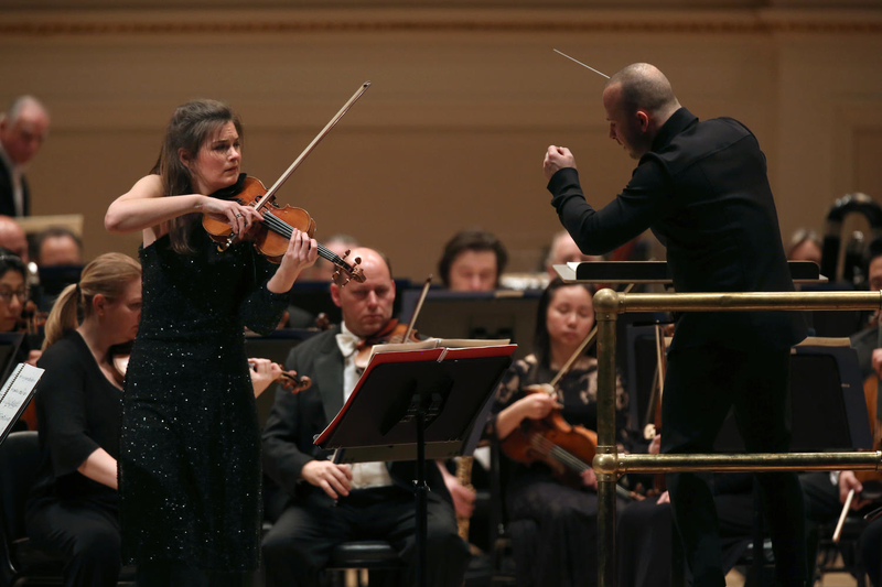 Janine Jansen performed Michel van der Aa's Violin Concerto with Yannick Nézet-Séguin and the Philadelphia Orchestra Tuesday night at Carnegie Hall. Photo: Steve J. Sherman