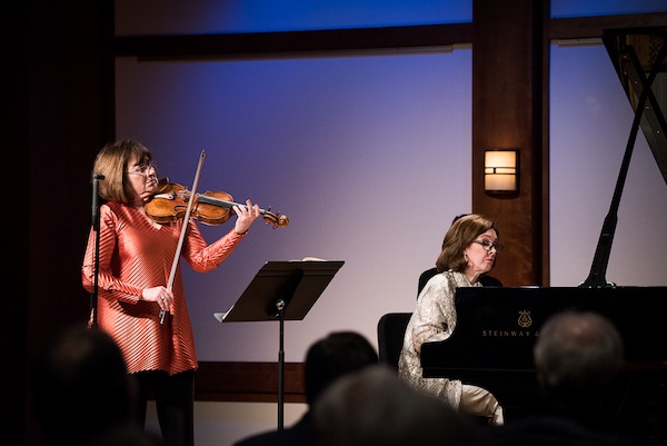 Ida Kavafian and Anne-Marie McDermott performed a program of Mozart violin sonatas Thursday night at the Rose Studio. Photo: Cherylynn Tsushima