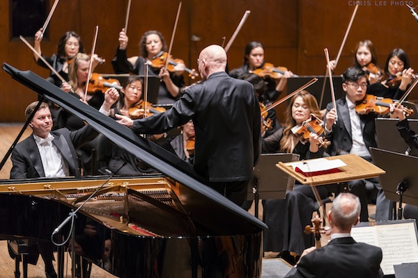 Till Fellner performed Mozart's Piano Concerto No. xx with Christoph Eschenbach conducting the New York Philharmonic Thursday night at David Geffen Hall. Photo: Chris Lee