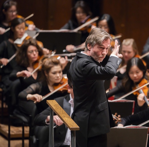 Esa-Pekka Salonen conducted the New York Philharmonic in the world premiere of "Metacosmos" by Anna Thorvaldsdottir Thursday night at David Geffen Hall. Photo: Chris Lee