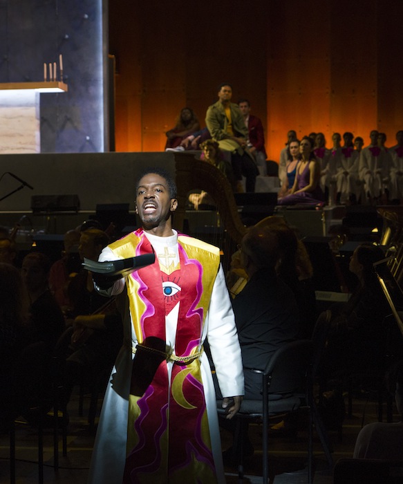 Nmon Ford is the Celebrant in Leonard Bernstein's "MASS," performed Tuesday night at the Mostly Mozart Festival. Photo: Richard Termine