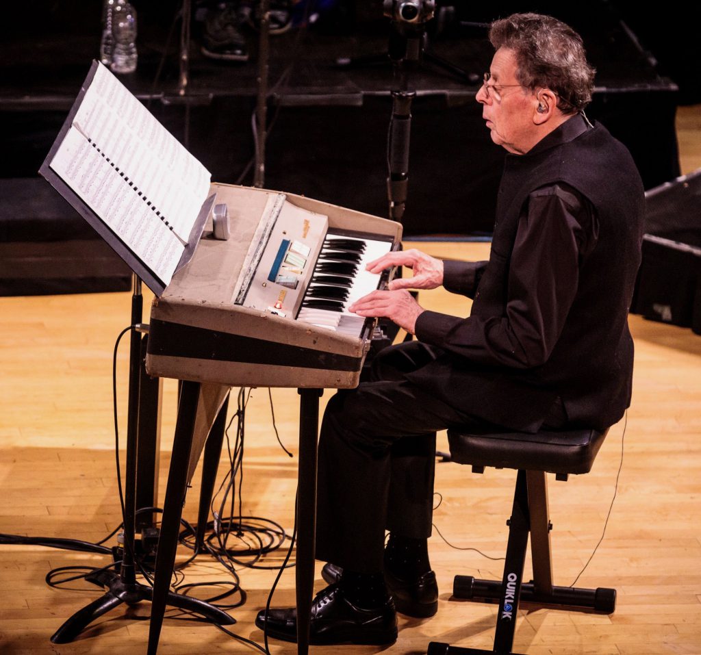 Philip Glass and his eponymous Ensemble performed "Music in Twelve Parts" Sunday at Town Hall. Photo: Sachyn Mital