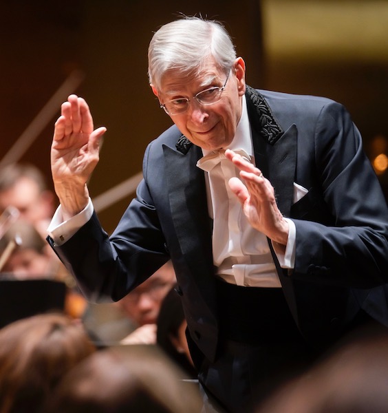 Herbert Blomstedt conducted the New York Philharmonic Thursday night at David Geffen Hall. Photo: Chris Lee