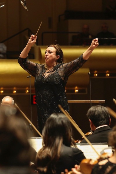 Simone Young conducted the New York Philharmonic in Mahler's Symphony No., 6 Thursday night at David Geffen Hall. Photo: Caitlin Ochs 